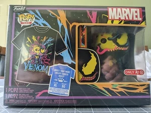 Neu Funko Pop Target exklusives Eddie Brock Venom Blacklight Pop-Tee Shirt XL - Bild 1 von 7
