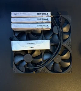 4 x Noctua NF-A14 PWM chromax swap, Premium Quiet Fan, 4-Pin (140mm, Black) - Afbeelding 1 van 5