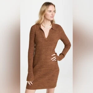 Mini vestido suéter de punto acanalado jaspeado Helmut Lang grande - Imagen 1 de 8