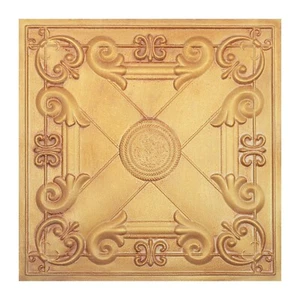 Piastrelle soffitto deco pannelli soffitto in latta pannello 3D PL22 vintage marrone oro 10 pz - Foto 1 di 22