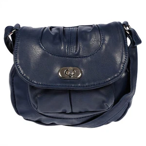 Kleine Damen Tasche Schultertasche Umhängetasche Handtasche Blau Leder Optik Bag - Bild 1 von 7