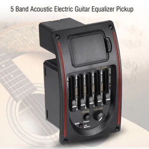 5 Band Acoustic Electric Guitar Preamp EQ Equalizer Pickup Tuner Instrument Tool - Picture 1 of 12