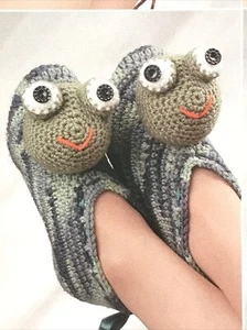 Crochet Pattern Slippers Through Year Santa frog Ladybug Uncle Sam Halloween - Picture 1 of 7