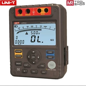 UNI-T UT512 Megohmmeter Digital Insulation Tester Megger Ohm 1MΩ-100GΩ PI/DAR Te - Picture 1 of 8