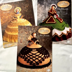 1991 Fashion Dolls Ball Gowns Dress x 3 Crochet Pattern Books Fit Barbie 11-1/2" - Picture 1 of 4