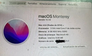Apple Mac Mini i7 A1347 EMC 2840 Fusion Drive 1 TB RAM 8GB - Imagen 1 de 18