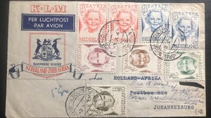 1946 The Hague Netherlands First Flight Cover To Johannesburg South Africa KLM B - Picture 1 of 2