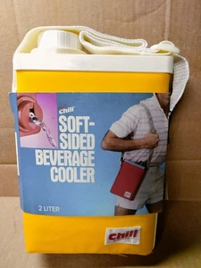 Brandneu CHILL Vintage Soft Sided Getränke Lebensmittel Kühler Schultergurt Retro Gelb - Bild 1 von 8