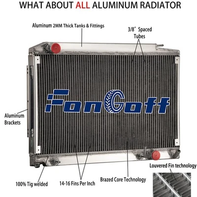 2-Rows Radiator For 75-80 Mercedes-Benz 450SL,1975-79 450SLC 1981 380SL 380SLC Foto 1 de 4