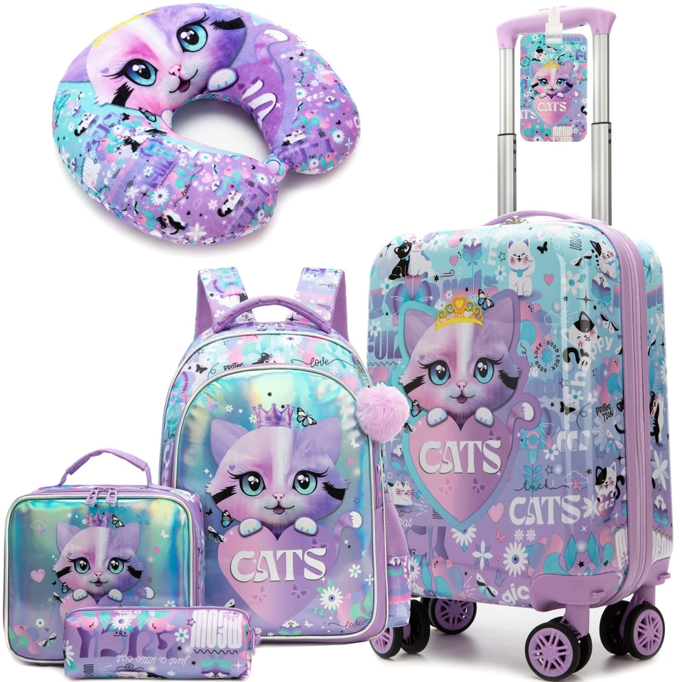 Juego de maletas para niños para niñas equipaje rígido con ruedas giratorias 5 piezas 16 pulgadas... Foto 1 de 4
