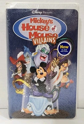 Disney Presents Mickey’s House Of Mouse Villains VHS Clamshell Case NEW Sealed Foto 1 de 3