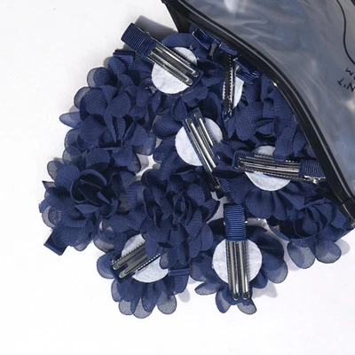 20pcs 2" Chiffon Flower Hair Bows Fully Lined Flower Tiny Hair Clips Fine Hair G - Image 1 of 4