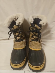 Stivali da neve uomo Sorel Caribou taglia 11 impermeabili fodera isolata marrone stringati - Foto 1 di 11