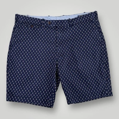 Pantalones Cortos Polo Golf Ralph Lauren Estampado Completo Hombres 40x10 Azul Paisley Sarga Elastizada Foto 1 de 4
