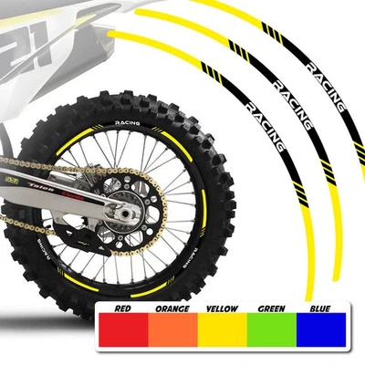 Yellow Dirt Bike MX Wheel Rim Sticker P03B For Suzuki DR 200S 23 22 21 20 19 18 Foto 1 de 4