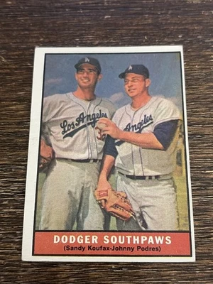 1961 TOPPS SANDY KOUFAX #207 DODGER SOUTHPAWS VG-EX+ OR BETTER - Image 1 of 2