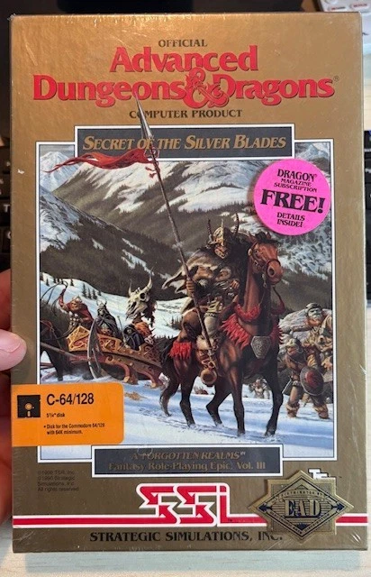 Secret of the Silver Blades D&D Commodore 64 128 Dungeons & Dragons Brand New! - Image 1 of 4