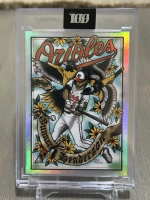 2023 Topps Project 100 GUNNAR HENDERSON by LUKE WESSMAN RAINBOW FOIL RC /100 🌈 - Image 1 of 2