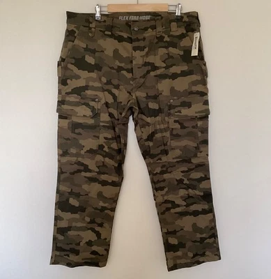 Pantalón de trabajo Duluth Trading para hombre 40x30 DuluthFlex manguera contra incendios ajuste estándar camuflaje carga Foto 1 de 4