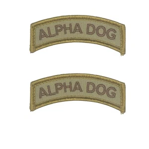 2 Stück Alpha Dog Rocker Tab 3x1 Zoll Hakenverschluss Patch für Uniformen und Kleidung - Bild 1 von 1