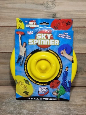 YELLOW = NEW SKY SPINNER TRICK DISC FRISBEE TOY WICKED TV DUNCAN 500 RPM  - Image 1 of 2