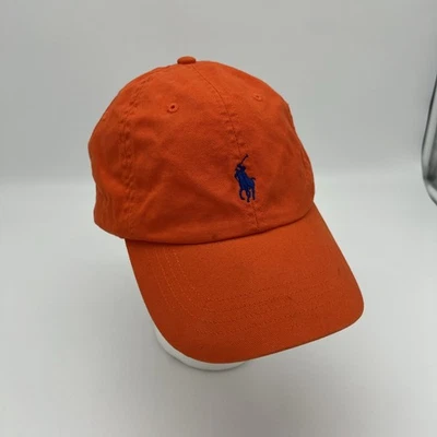 Gorra de béisbol Polo Ralph Lauren naranja ajustable con tirantes púrpura logotipo de pony Foto 1 de 3