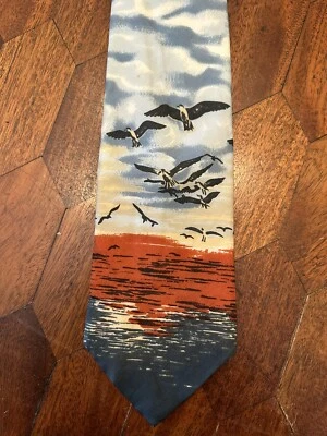 Corbata retro vintage Brittania para hombre años 70 pájaros voladores cuello pato abuelo Foto 1 de 3