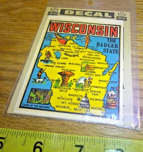 original Vintage IMPKO Wisconsin the Badger State travel water decal - Picture 1 of 1