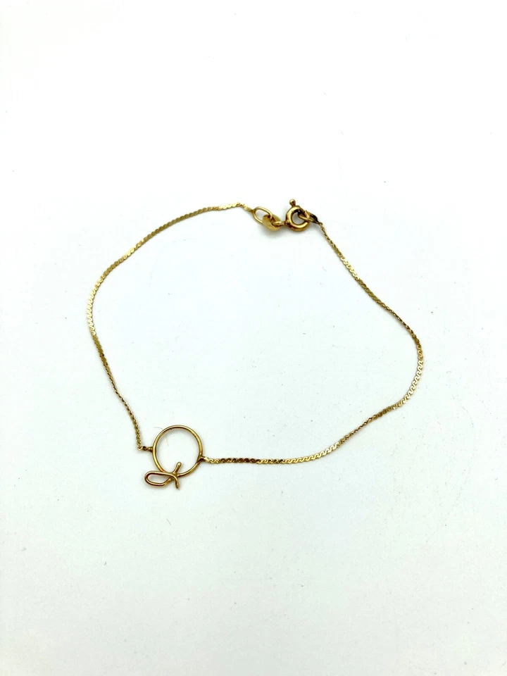 Beautiful 14k Gold Apple Chain Bracelet - 7” Long 0.85 Grams - Image 1 of 4