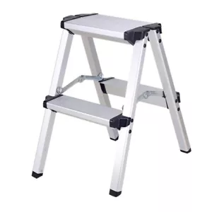 2-Step Ladder Folding Aluminum Lightweight Metal Stool Non-Slip 150KG Load 50cm - Picture 1 of 7