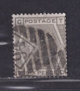 Great Britain SG 147 Scott 62 Used 1876 6d Victoria Plate 15 T-G CV £90 - Picture 1 of 2