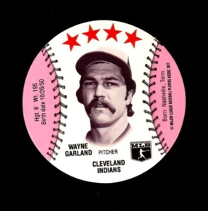 1977 MSA Zip'z Discs WAYNE GARLAND Cleveland Indians MINT - Picture 1 of 2