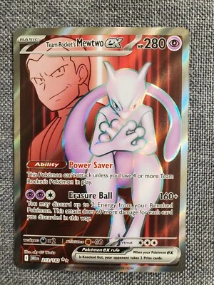 Pokémon TCG Team Rocket's Mewtwo ex SV10: Destined Rivals #213/182 Full Art Eng - Image 1 of 4