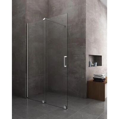 Parete Doccia Scorrevole WALK-IN 8 MM REVERSIBILE TELAIO CROMATO VETRO EASYCLEAN Foto 1 de 4