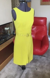 KAREN MILLEN dress size Uk 10 Lime Belted Stunning Eur 38 - Picture 1 of 8