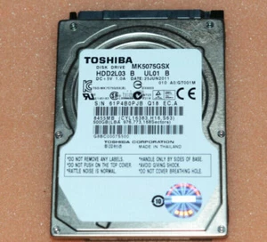 Toshiba MK5075GSX 500GB SATA/300 5400RPM 8MB 2.5 Hard Drive - Bild 1 von 5