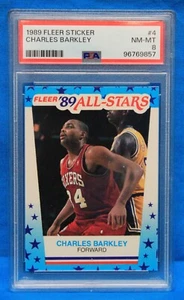 1989 FLEER STICKER # 4 Charles Barkley PSA 8 NM-MT # 96769857 PHILADELPHIA 76ers - Picture 1 of 2