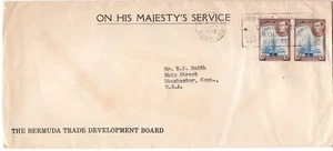 BERMUDA 1940 (SEPT) OHMS TRADE DEVELOPMENT BOARD COVER TO USA, SLOGAN CANCEL - Picture 1 of 2