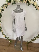 white shirring button detail bardot bodycon dress