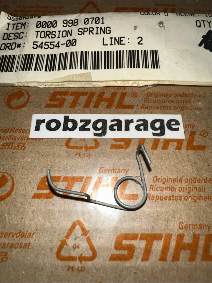 GENUINE STIHL 009 009L THROTTLE TRIGGER INTERLOCK LEVER SPRING 0000-998-0701 B70 - Image 1 of 1