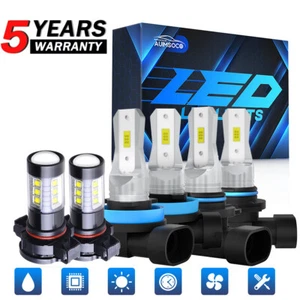 For 2007-2015 Silverado 1500 LS Crew Cab Pickup 4-Door LED Headlights Fog Lights - Picture 1 of 16