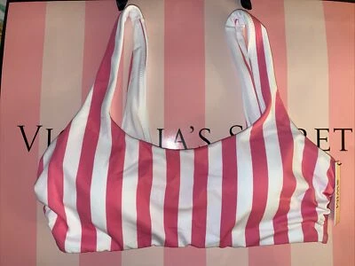 Nuevo Top de Bikini Acolchado a Rayas Cabana Rosa Blanco Victoria's Secret M Mediano Foto 1 de 3