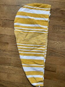 White/Gold Striped Hair Towels 24” -066