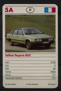 Talbot Tagora GLS Vintage Kwartet card/Quartet card/Spielkarte - Picture 1 of 1