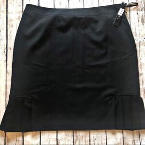 Tahari ASL NWT Black Flared, Pleated Bi-Stretch Skirt Size 16 $69 Retail