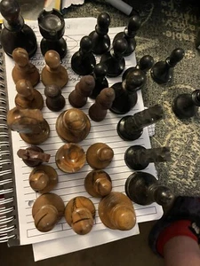 Bethlehem Olive Wood Handcarved Wooden Chess Pieces from the Holy Land - Picture 1 of 4