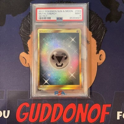 PSA 9 MINT 2017 Pokemon Sun & Moon METAL ENERGY #163 Full Art Secret Rare - Image 1 of 3