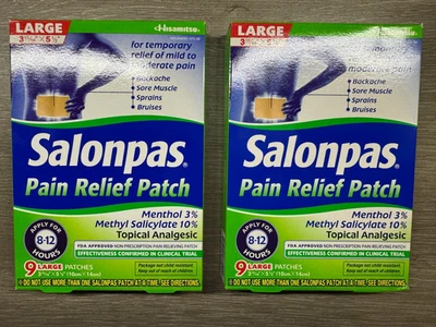 2 CAJAS Parche Alivio del Dolor Salonpas Grande 9 unidades CADA 18 TOTAL CADUCIDAD 5/26 Foto 1 de 4