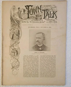 Town Talk Fitchburg Messe 3. Oktober 1891 Zeitung George Birdseye - Bild 1 von 2
