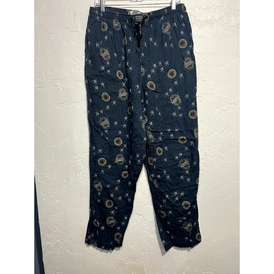 Columbia Azul Gráfico Pijama Pantalones Para Hombre Grande Salón Ropa De Salón Informal Cómodo Foto 1 de 4